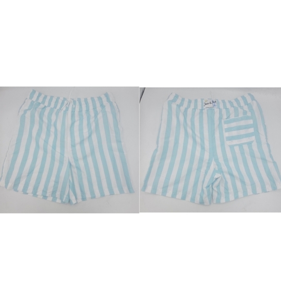 JANIE AND JACK RECYCLED STRIPED SWIM TRUNK IN AQUA STRIPE SIZE 12 - Picture 15 of 16
